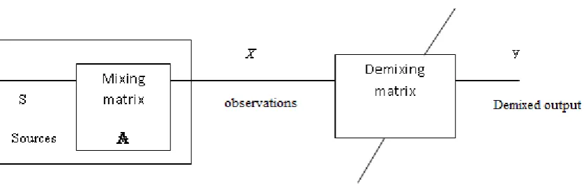 Figure 1 : Diagrammatic representation of the blind source separation technique 