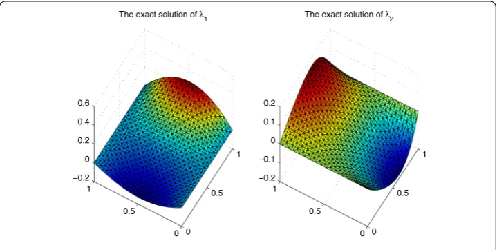 Figure 4 The exact solution of λ = (λ1,λ2).