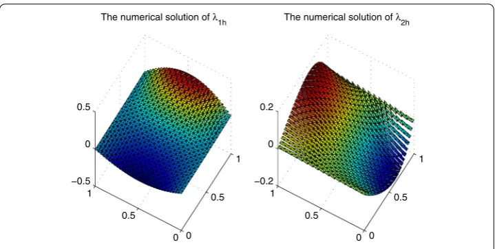 Figure 7 The numerical solution of λh = (λ1h,λ2h).