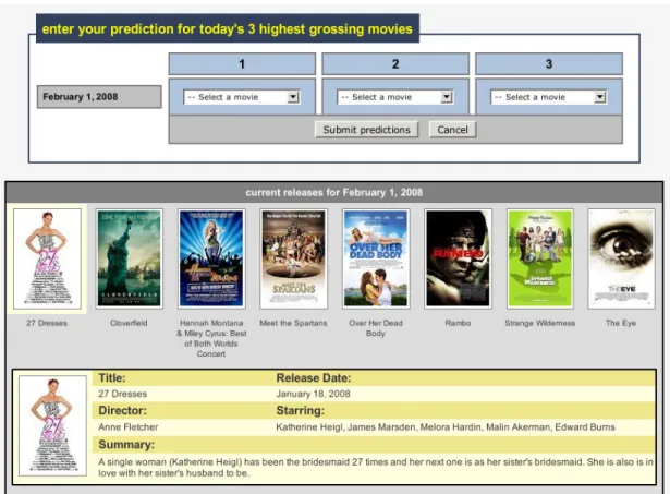 Figure 5.1: User interface for making predictions at our study Web site.