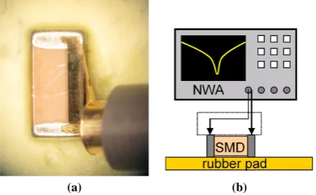 Fig. 1. (a) MLCC (multi-layer ceramic chip capacitor) structure(b) simpliﬁed equivalent circuit of MLCCs.