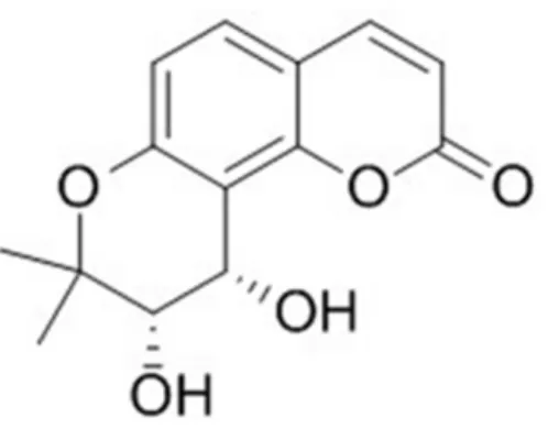 Figure 1: The molecular structure of cis-khellactone.