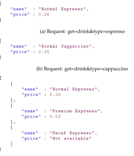 Figure 3.10: Three requests and their JSON responses