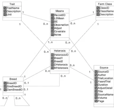 Figure 3.2 Class Diagram of the Sheep Crossbreeding Database 