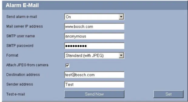 Figure 4.1: Alarm E-Mail dialog box