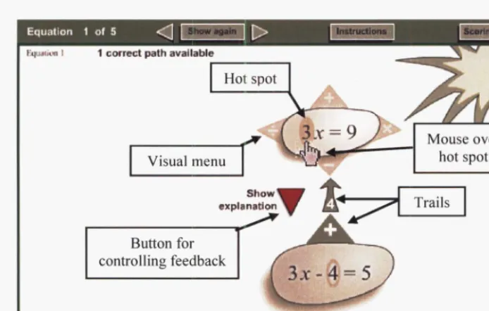 Figure 4-1 Partially solved equation in Equations2go 