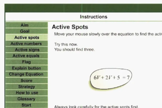 Figure 4-10 Instructions for active spots 