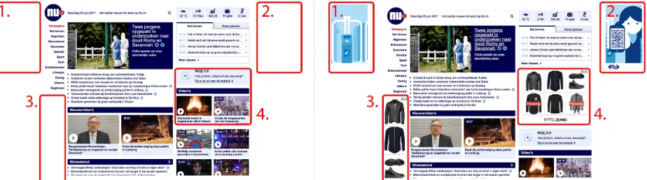 Figure 3: changes in website aesthetics caused by ad blocking software. 