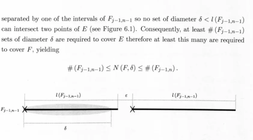 Figure 6.1: Two intervals in the diameter 8 set Fj - l ,n-l (black lines) to illustrate that sets with < (grey ellipses) can not intersect two left endpoints (black 
