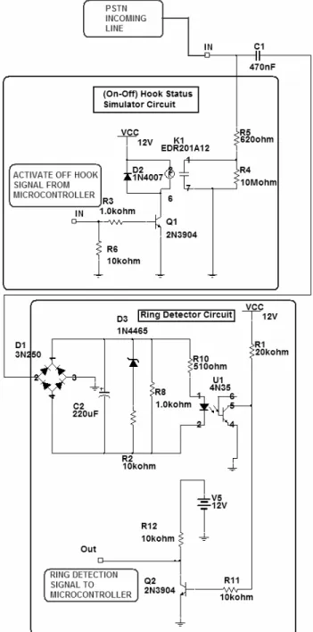 Figure 2: Ring Detector and Off Hook Simulator  Circuit 
