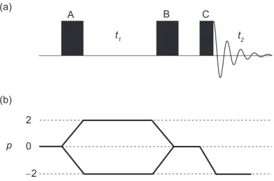 Figure 3.3: (a) Pulse sequence for a two-dimensional Double Quantum homonuclearcorrelation experiment