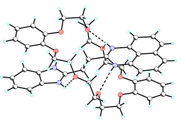 Figure 2.11 Solid state structure side on view of [2]pseudorotaxane 2.53 showing hydrogen bonding between the 