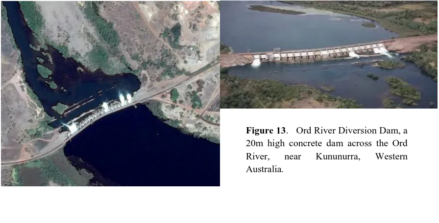 Figure 13.   Ord River Diversion Dam, a 20m high concrete dam across the Ord 