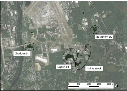 Fig. 1.1  The Londonderry, New Hampshire landscape consisting of a high proportion of forested and developed land, including industrial facilities just south of the Manchester-Boston Regional Airport
