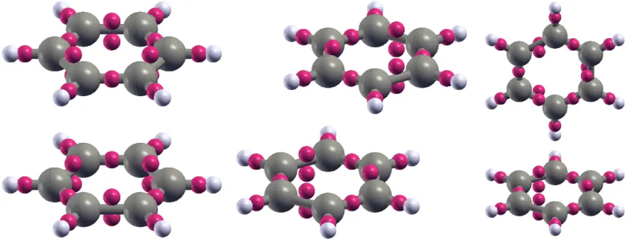 Figure 8. The three conﬁgurations used for the benzene dimer calculations: S (vertical displace-