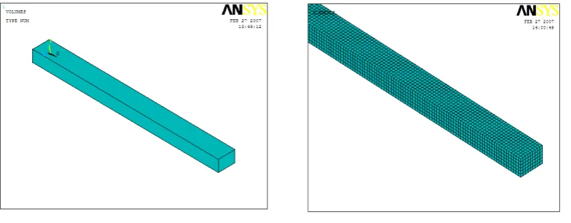 Fig. 4: Mesh model of composite leaf  spring 