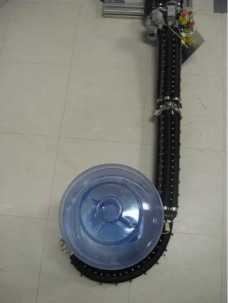 Figure 6a. Two sections of the Octarm used for grasping Figure 7.Figure 7. Object held by point contacts  Object held by point contacts.