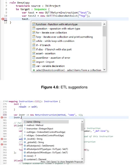 Figure 4.6: ETL suggestions