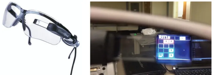 Figure 2.5 – (Left) Cart-mounted display setup; (Right) Graphical representation of the cart (Guo et al., 2015)