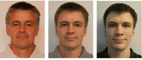 Figure 1. Example of a manually retouched morph(middle).The (left) and (right) image are thesources for the morph.