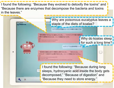 Figure 1: Screenshot of our spoken dialog system prototypeWEKDA: why-questions and their compact answers weremanually translated.