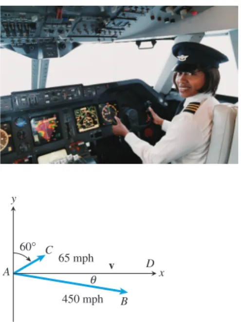FIGURE 6.14 The x-axis represents the flight path of the plane in Example 8.