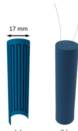 Figure 10. The drawing (a) shows half of the tube with integratedheating elements after sintering
