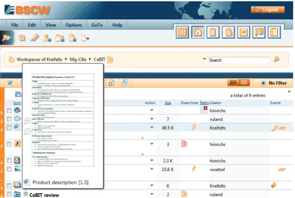 Figure 8: Document preview in details view 