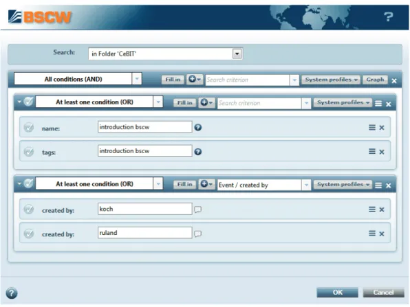 Figure 9: BSCW search form 
