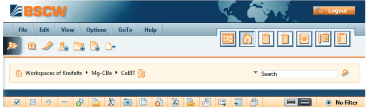 Figure 10: Header section of a folder page without banner  You may insert a banner into this space