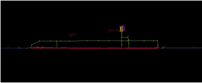 Fig. 3. Image of the SIMMOD model of Anadolu University Airport maneuvering area.  