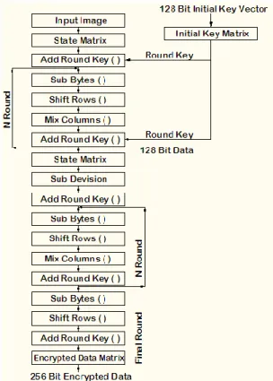 Figure 2.1: The AES cryptographic algorithm design 