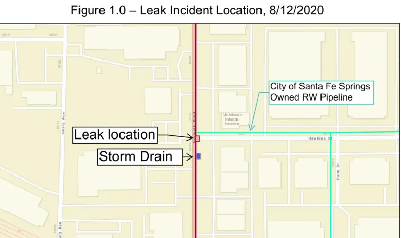 Figure 1.0 – Leak Incident Location, 8/12/2020 