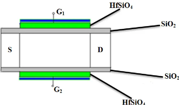 Figure 3.6.   Side view of CSDG MOSFET. 
