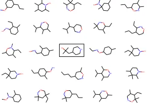 Figure 5: Molecules sampled using the probabilistic decoder G ∼aa pθ(G|Z), where Z = {zi + aizi| zi ∈ Z0, ai ≥ 0} andi are given parameters