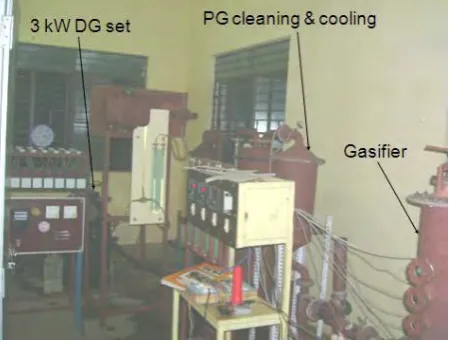 Fig. 1.  Experimental gasifier-engine-generator system 