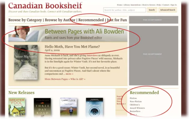 Figure 6. A segment from the homepage model with filtering features highlighted. 