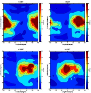 Figure 5. The Diurnal variation of ESA VTEC on March 1, 2008 every four hours. 
