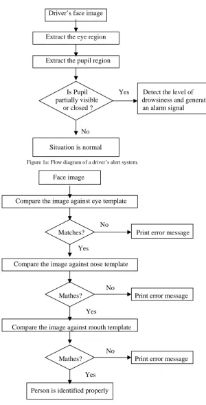 Figure 1a: Flow diagram of a driver’s alert system. 