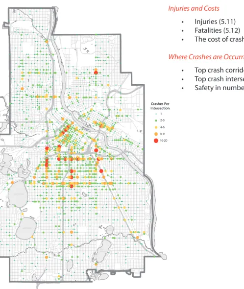 Figure 5.1 - Citywide bicyclist-motorist crash density, 2000-2010