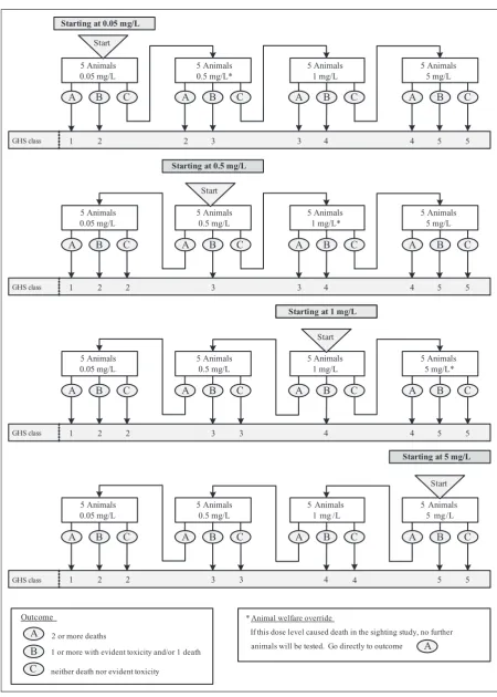 Figure 4. Fixed concentration procedure (FCP) main study for dusts and mists.