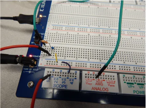 Figure 2. Wiring for the circuit for Part A. 