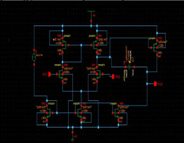Fig. 3 Schematic Design of Two Stage Op-amp  