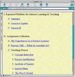 Figure 1. Sample of the main page of a web-based portfolio