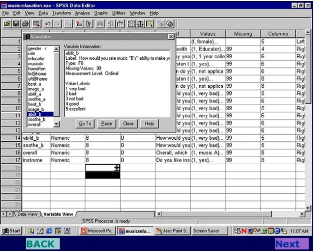 Figure 6. Statistical analysis exercise