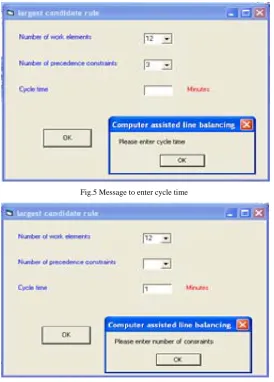 Fig.5 Message to enter cycle time 