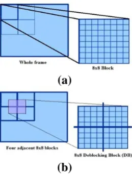Figure 1 (a) 8x8 block in frame (b) 8x8 DB in frame 