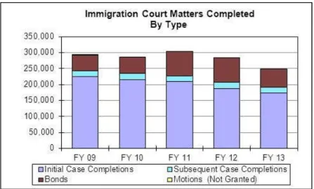 Figure 3 provides information on the type of matters the immigration courts completed