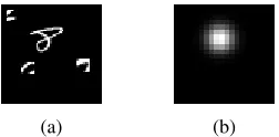 Figure 3: Cluttered MNIST image and simulated feedback.