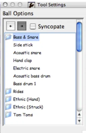 Figure 5.3.3 DrumSteps Instruments Options 